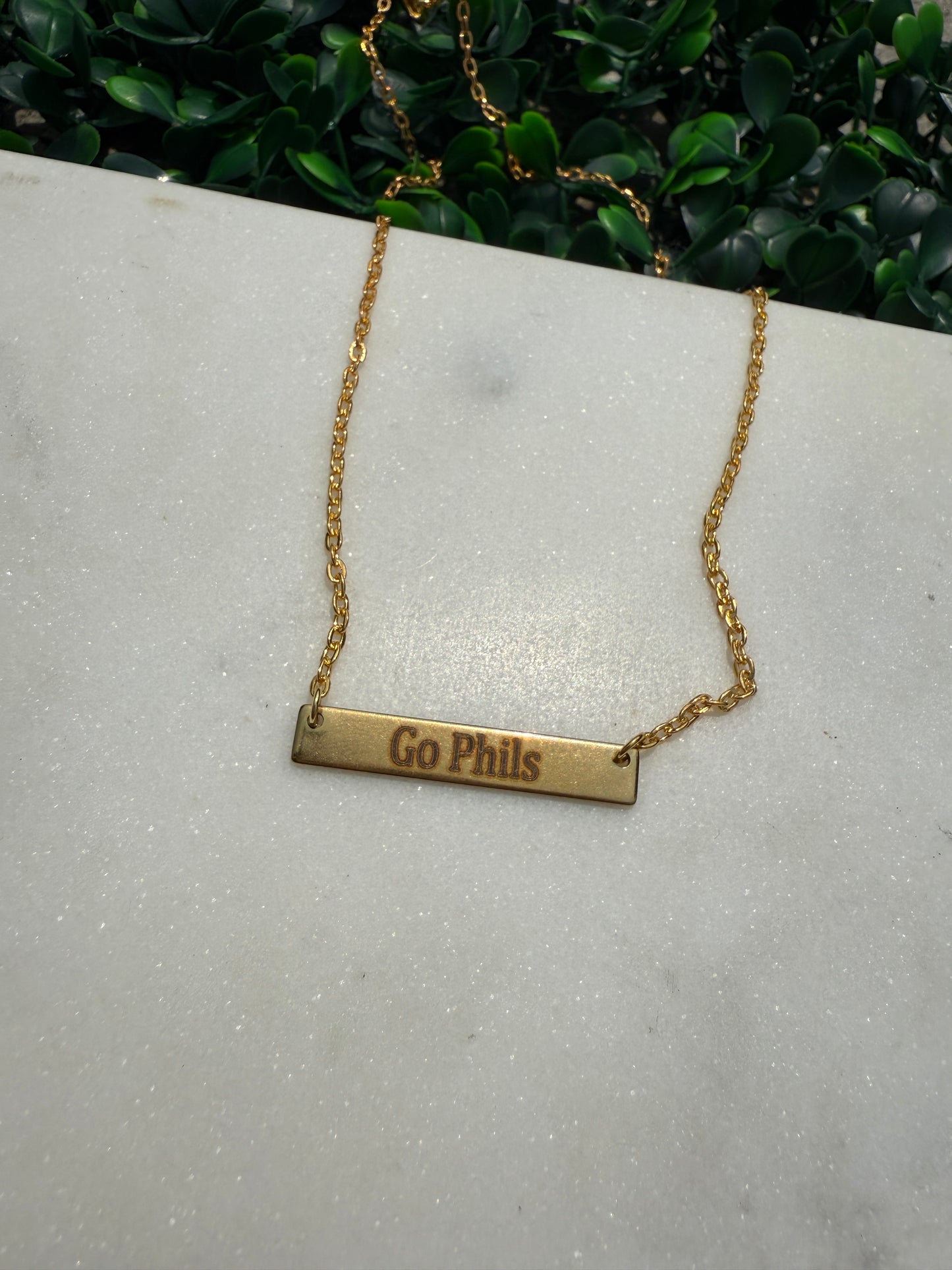 Go Phils Bar Necklace