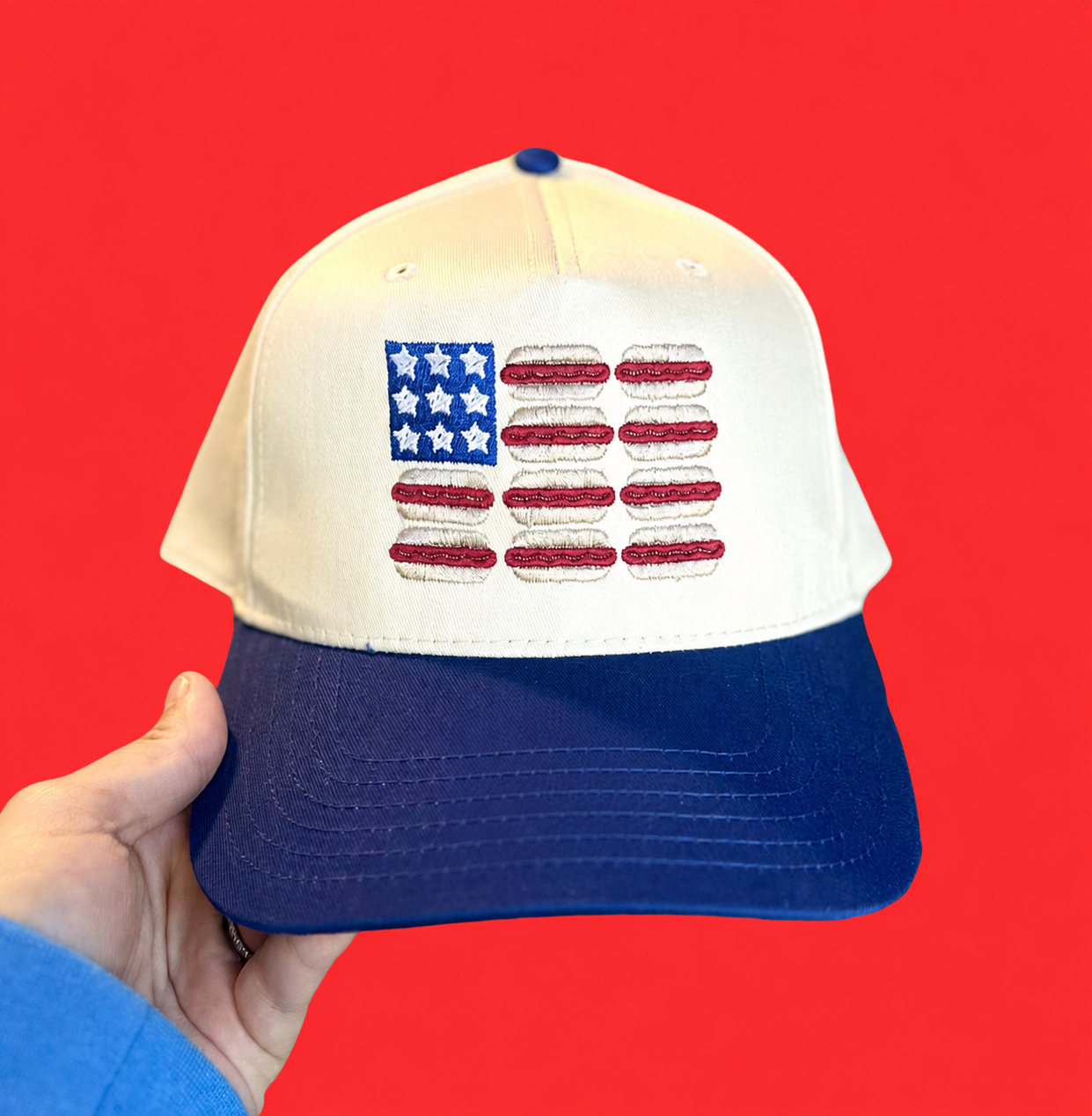 Hotdog Flag Embroidered Hat