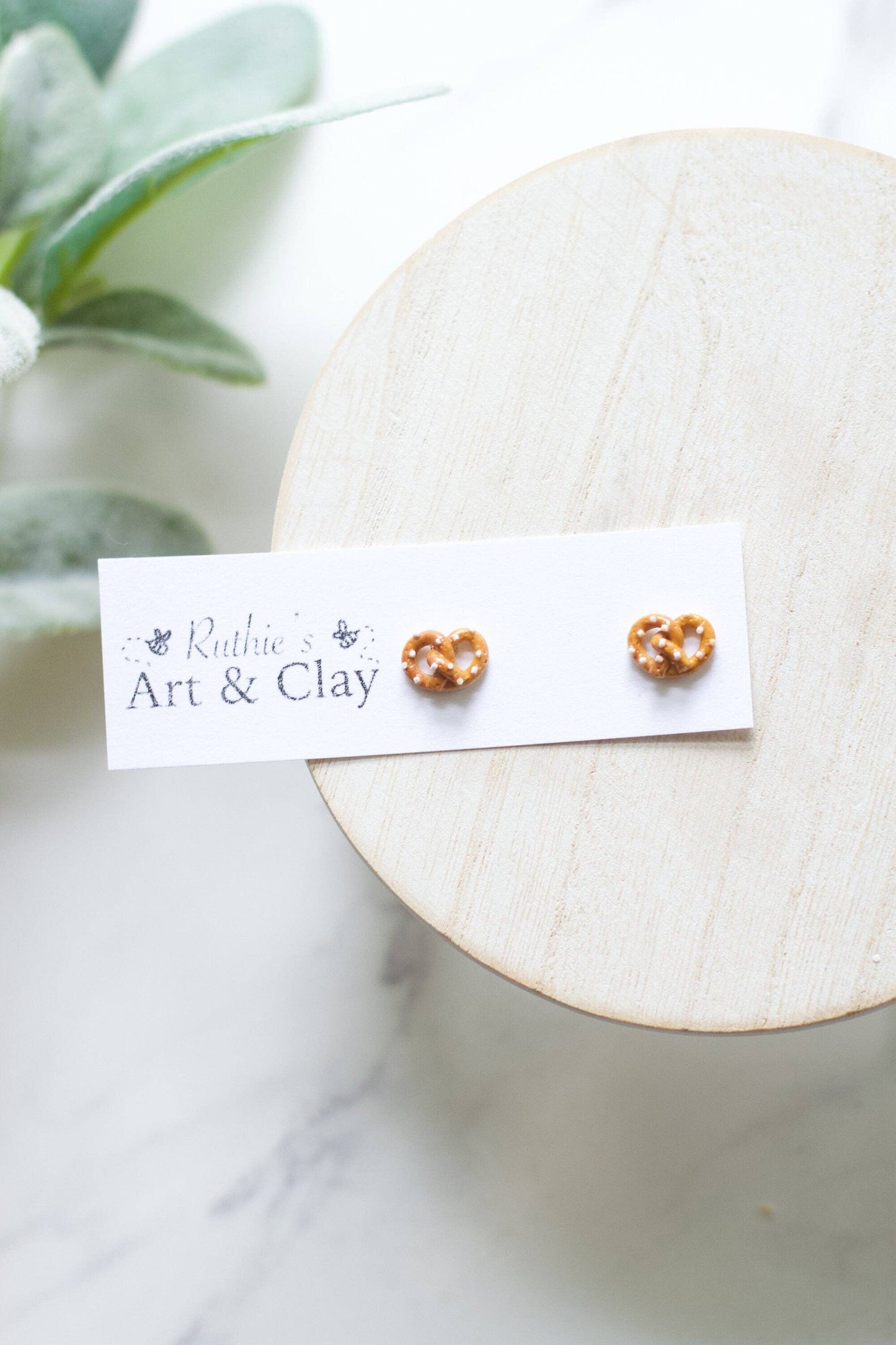 Pretzel Clay Stud Earrings