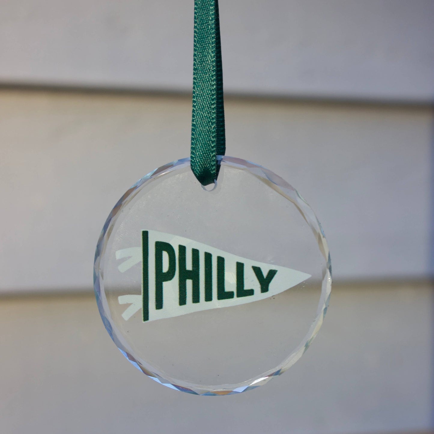 Philly Pennant Glass Ornament