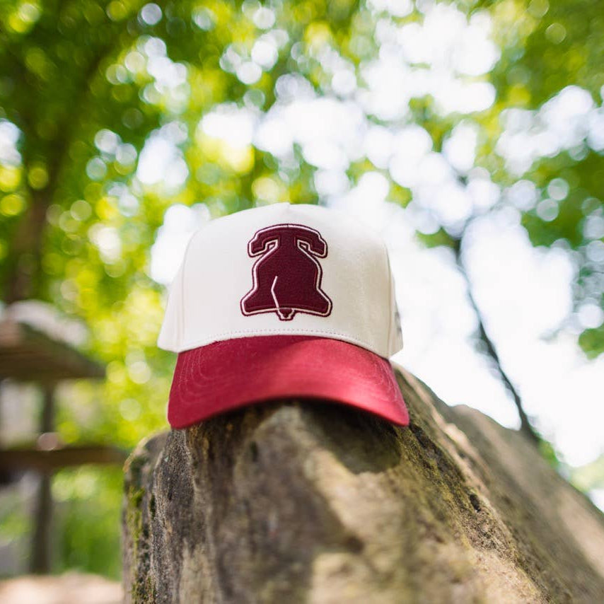 Curved Philly Vintage Red Cotton Snapback Hat