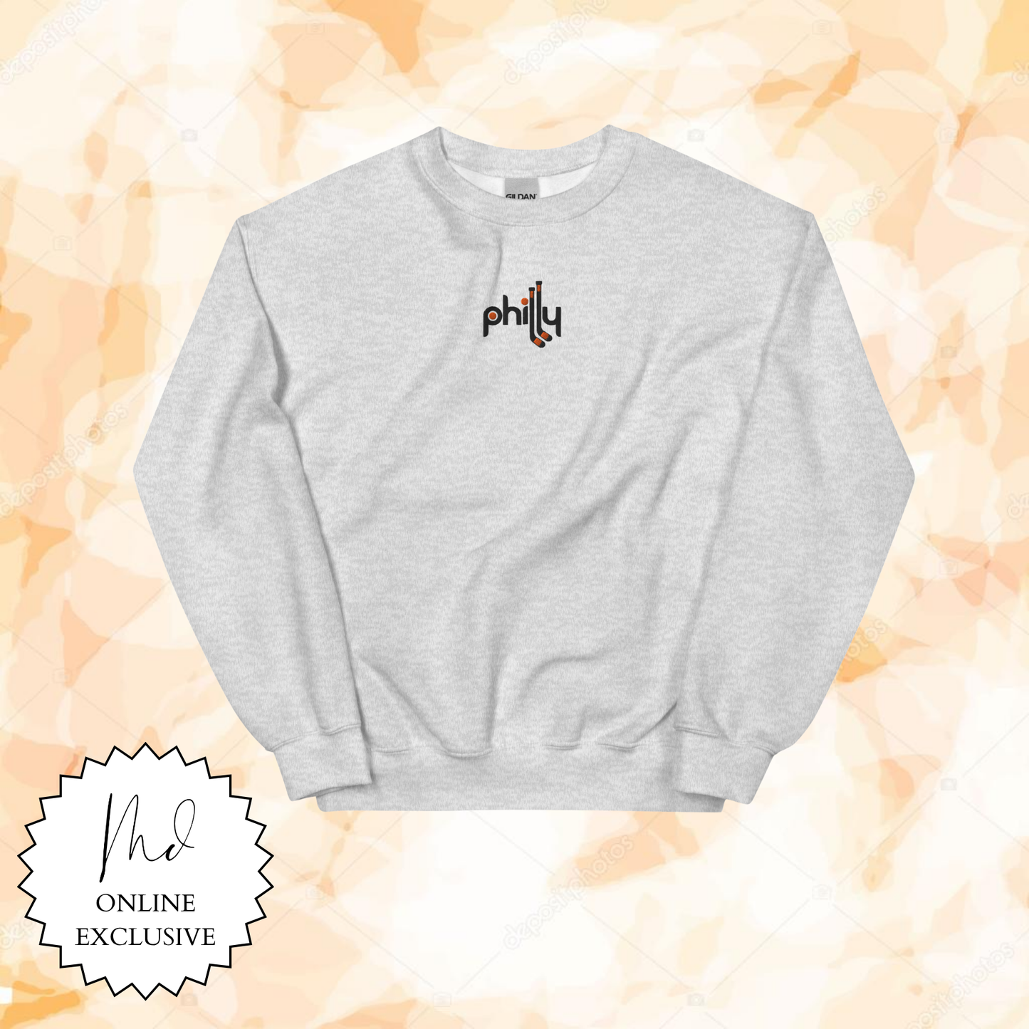 Embroidered Philly Hockey Stick Crewneck
