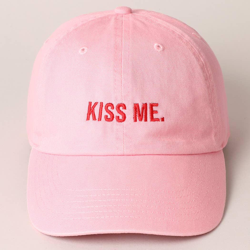 Kiss Me Embroidered Hat