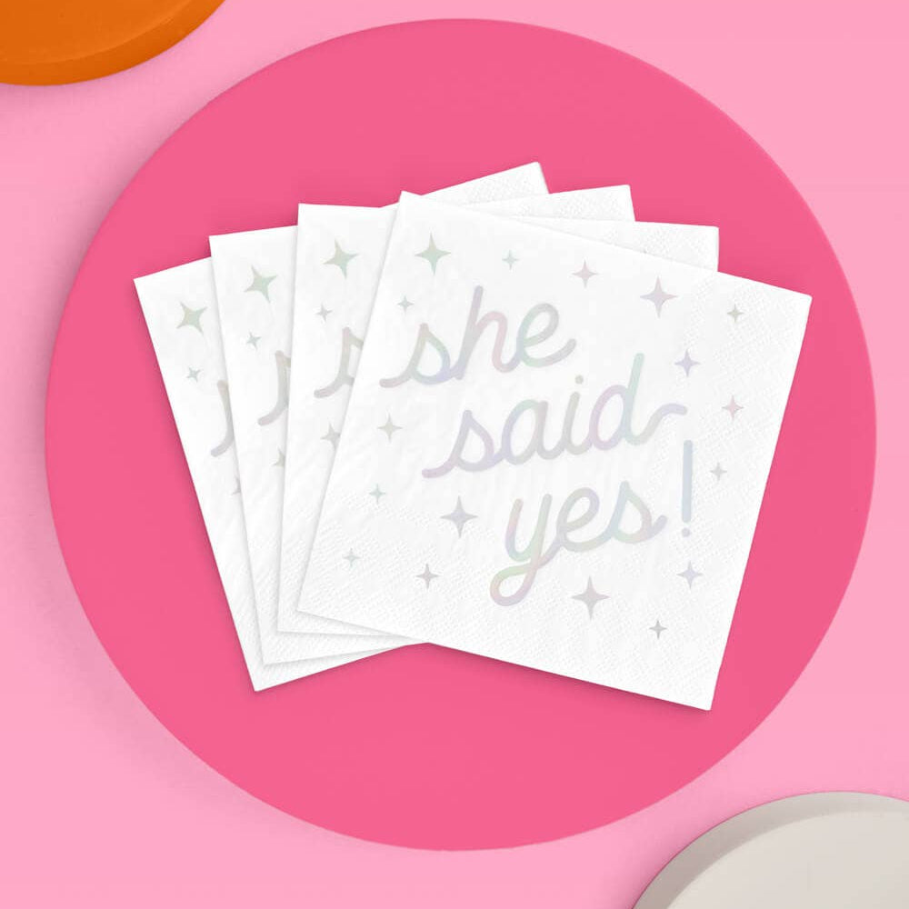 She Said Yes Bridal Napkins