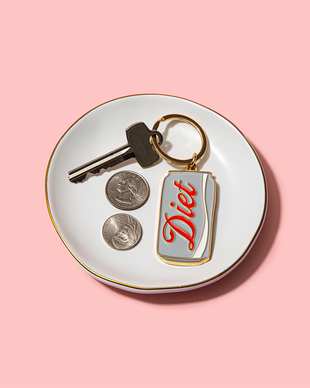 Diet Coke Can Enamel Keychain/Bag Charm