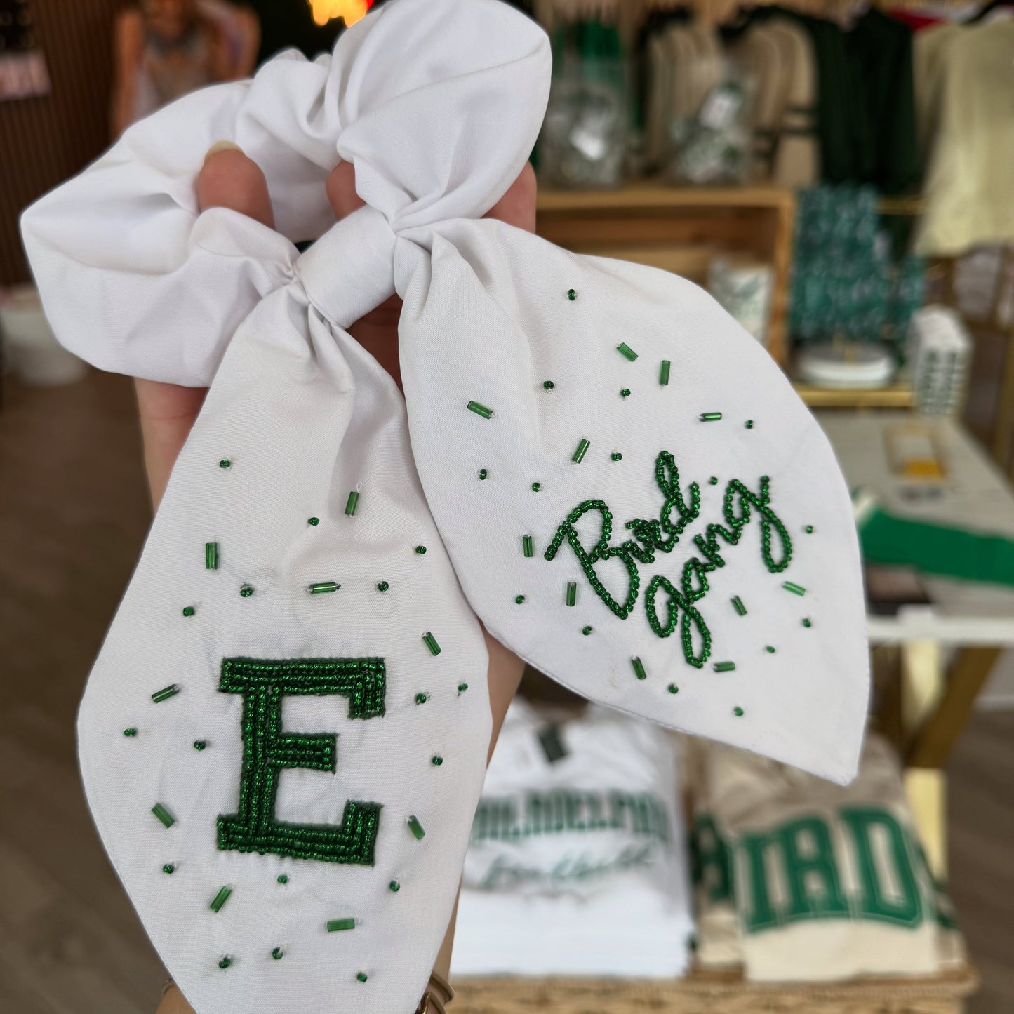 Eagles Beaded Hair Scrunchie