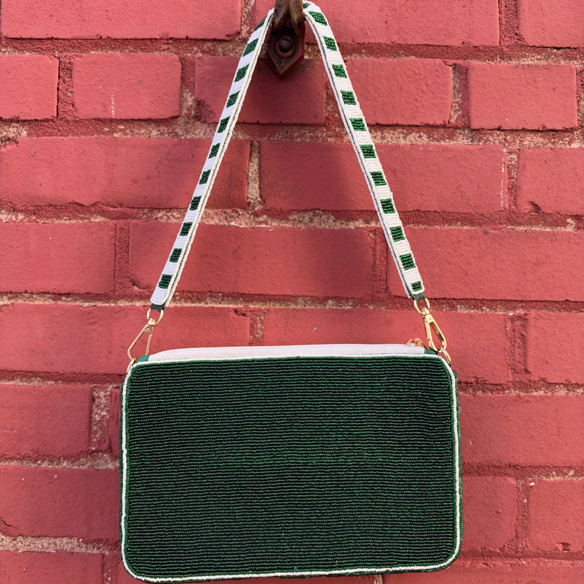 Beaded Birds Box Football Purse