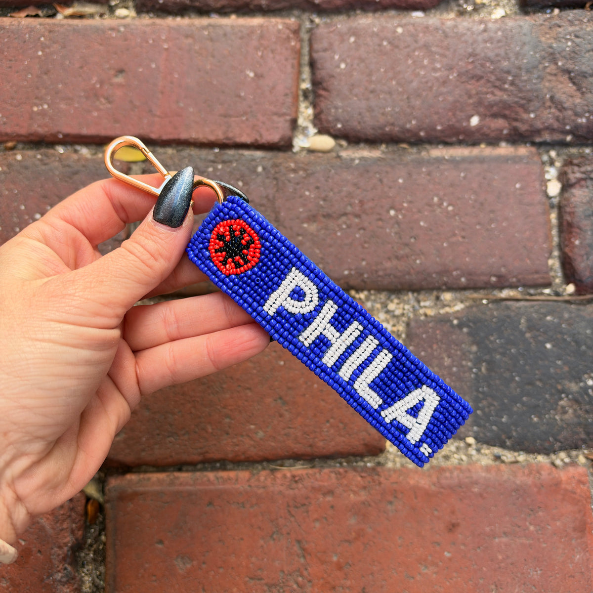 Beaded Phila Basketball Keychain