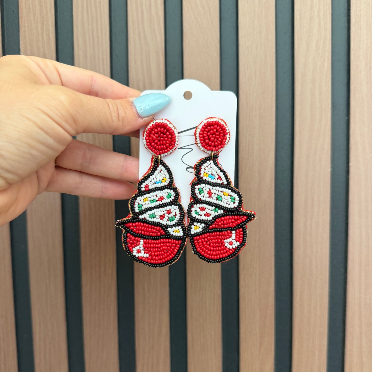 Beaded Ice Cream Earrings