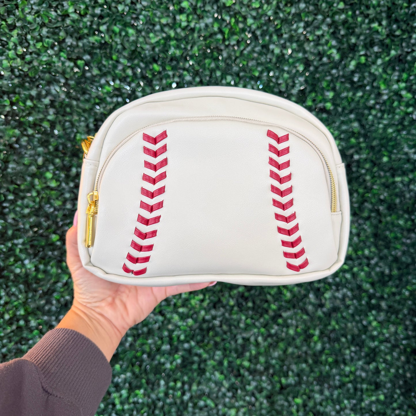 Leather Baseball Stitch Purse