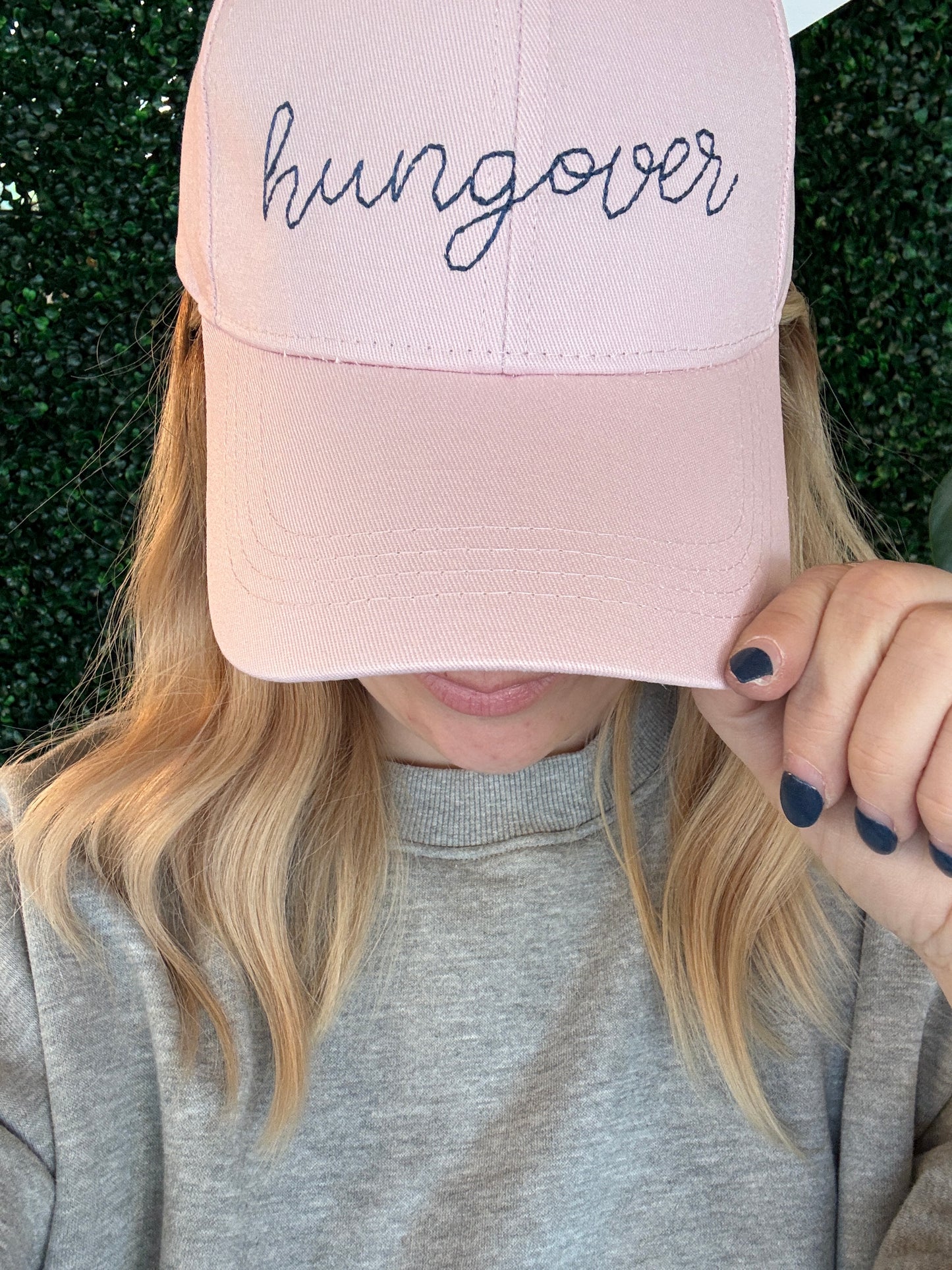 Pink Hungover Embroidered Hat