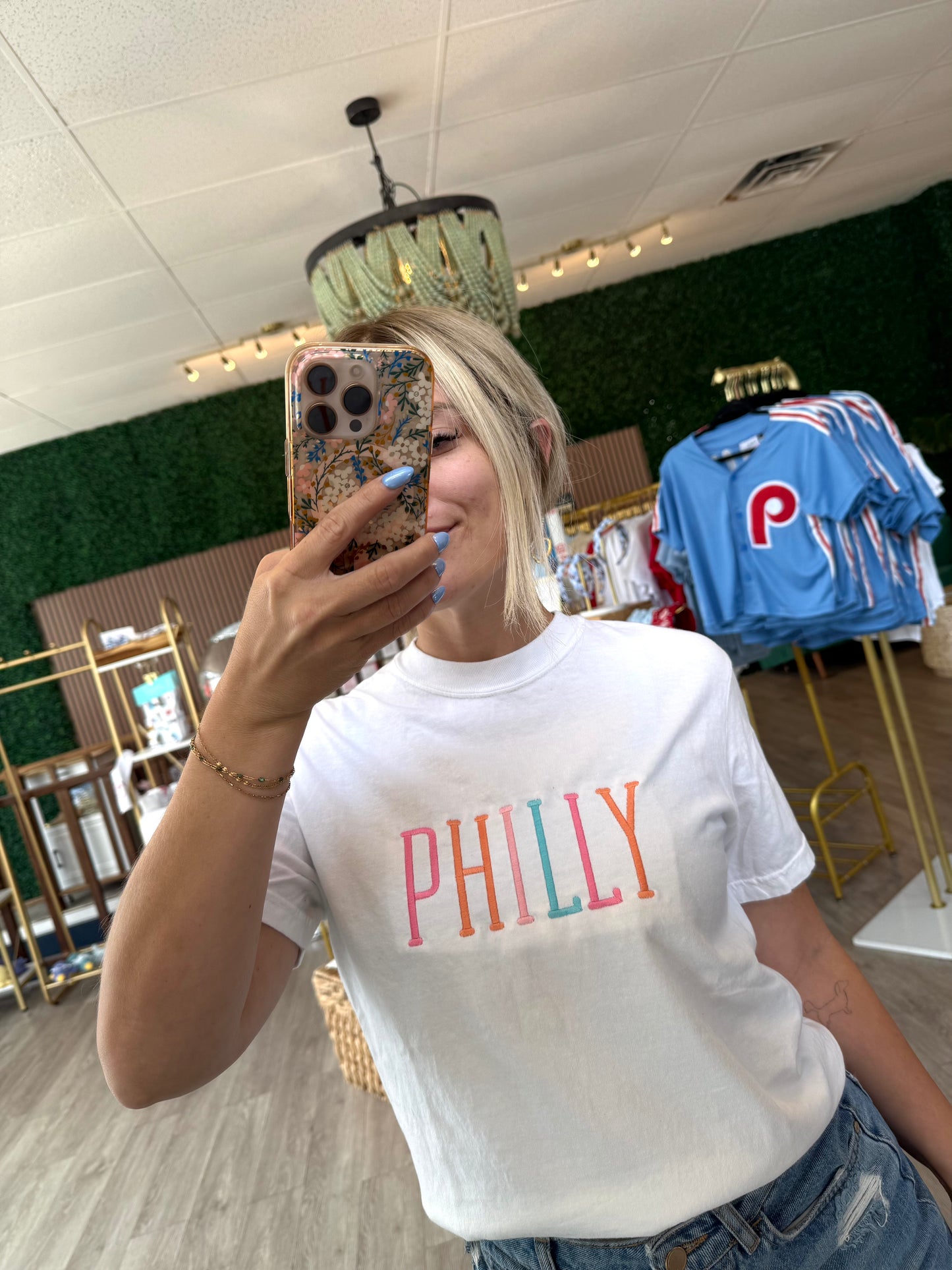 Philly Colorful Embroidered Tee