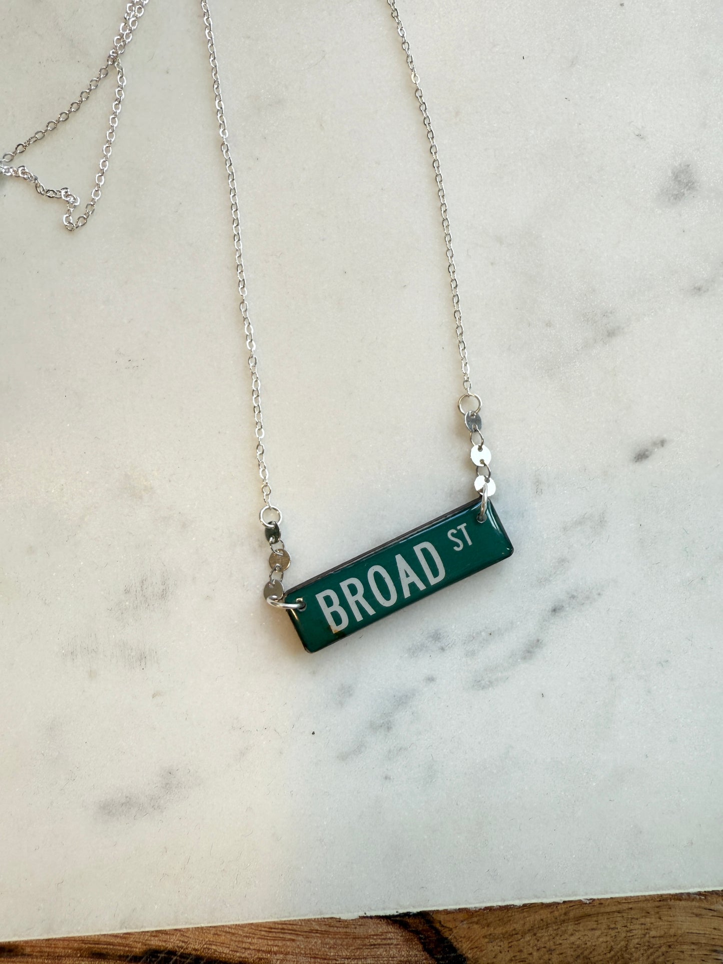 Broad Street Sign Necklace