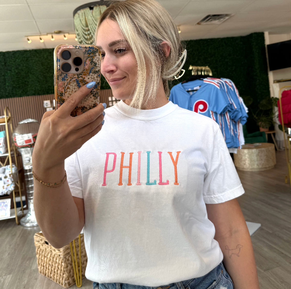 Philly Colorful Embroidered Tee