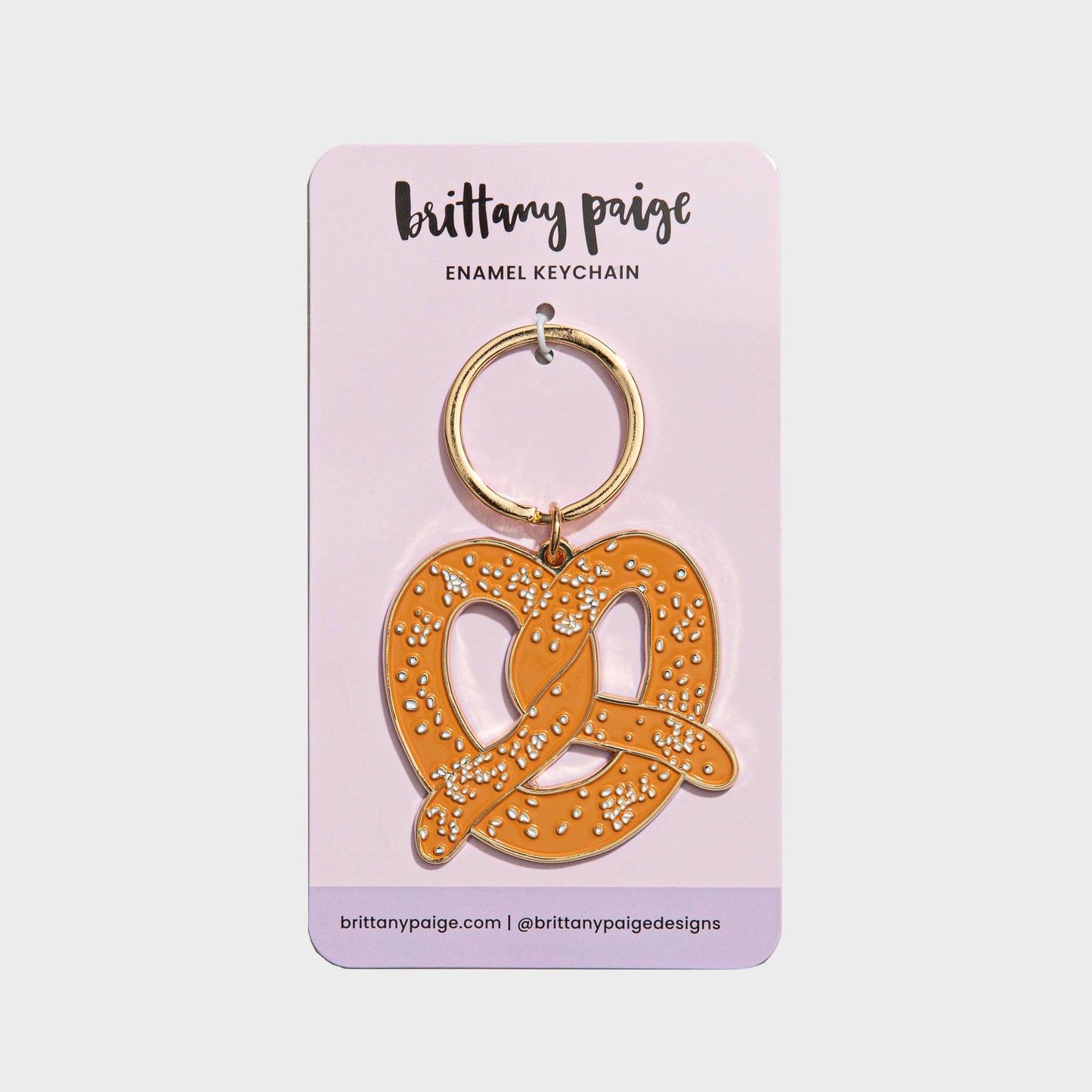 Soft Pretzel Enamel Keychain/Bag Charm
