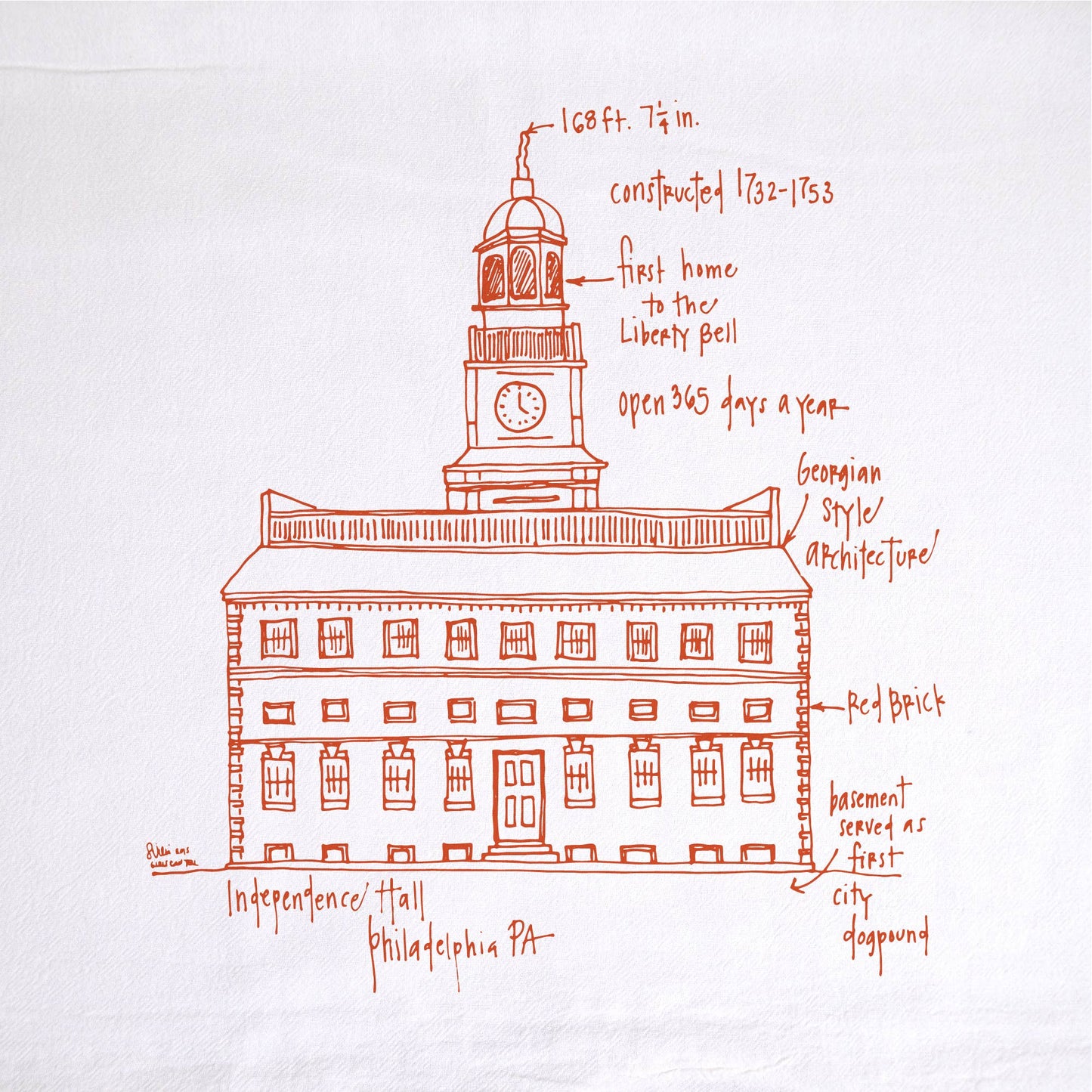 Independence Hall Tea Towel