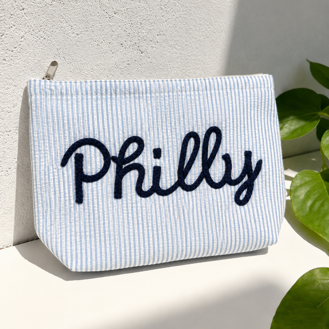 Philly Seersucker Pouch