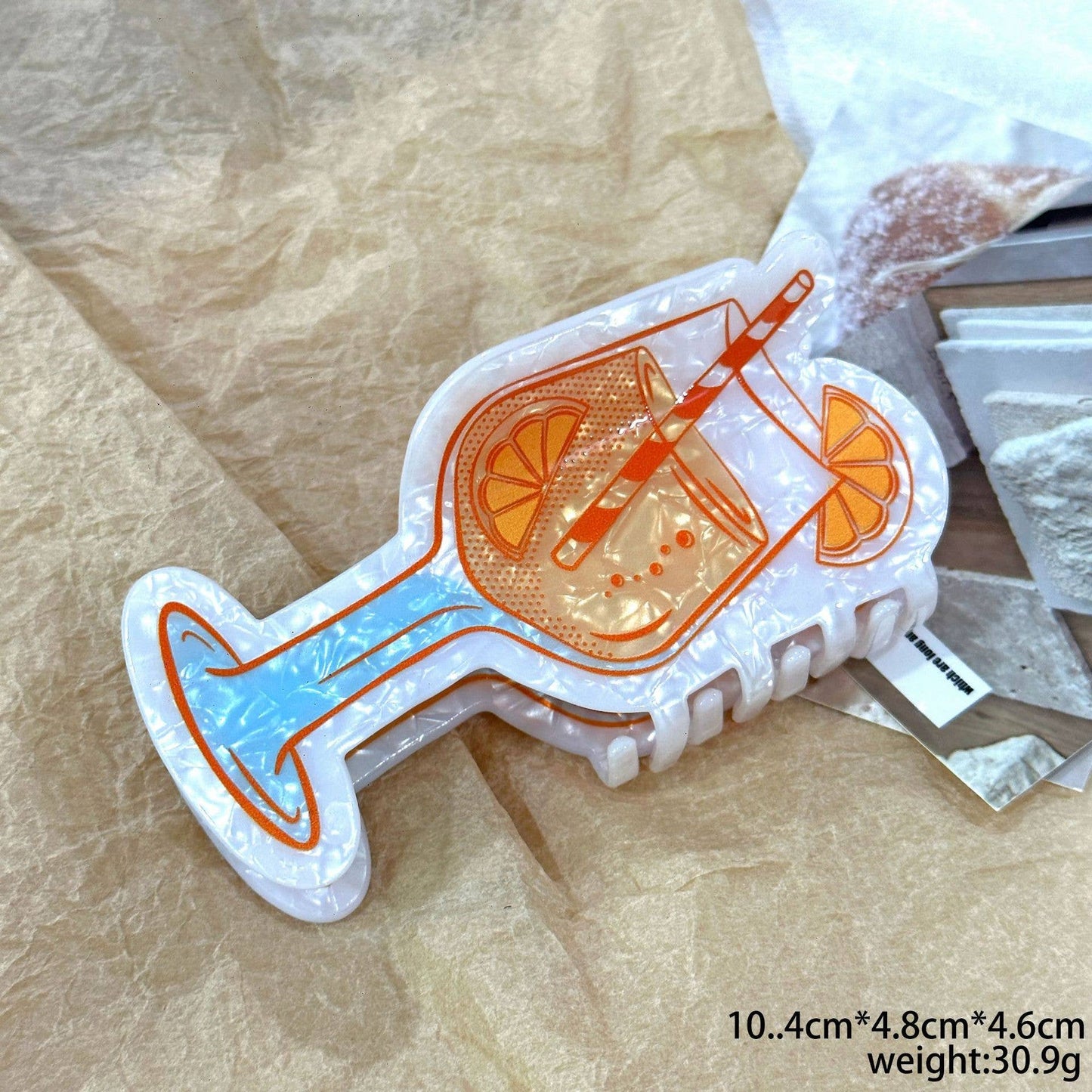 Aperol Spritz Cocktail Claw Clip
