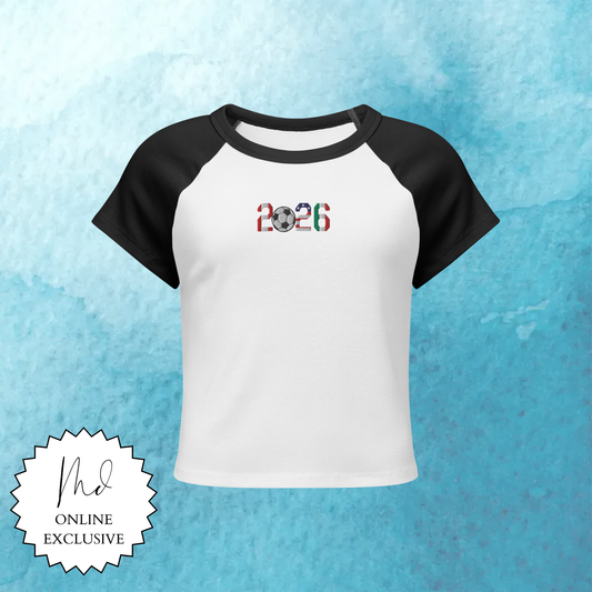 2026 Soccer Hosts Embroidered Women's Baby Tee