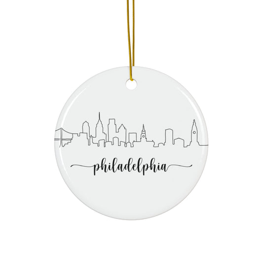 Philly Skyline Ceramic Ornament