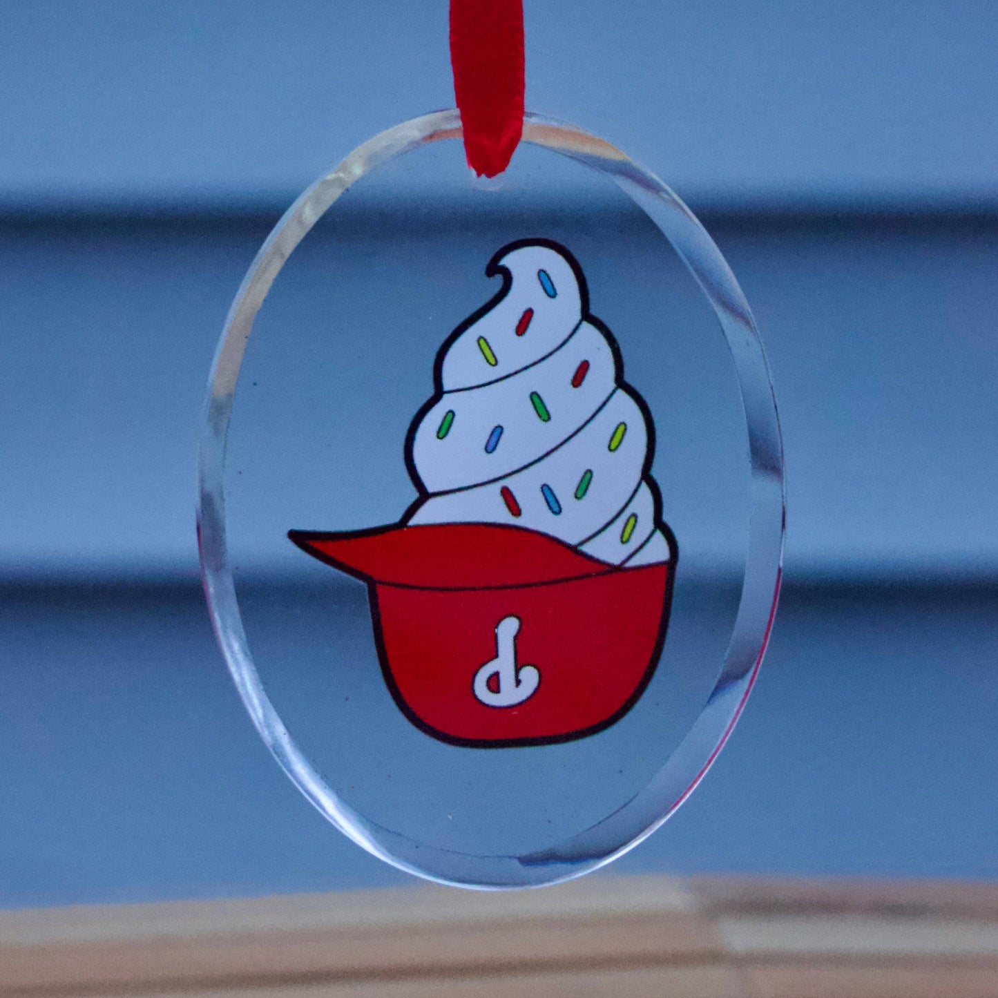 Philadelphia Phillies Ice Cream Helmet Glass Ornament