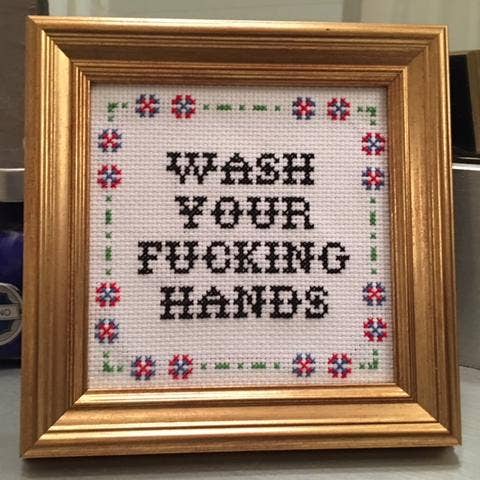 Wash Your F*cking Hands Cross Stitch Kit