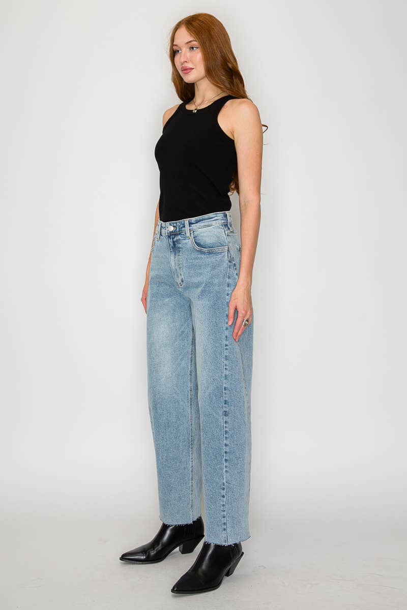 High Rise Barrel Leg Denim