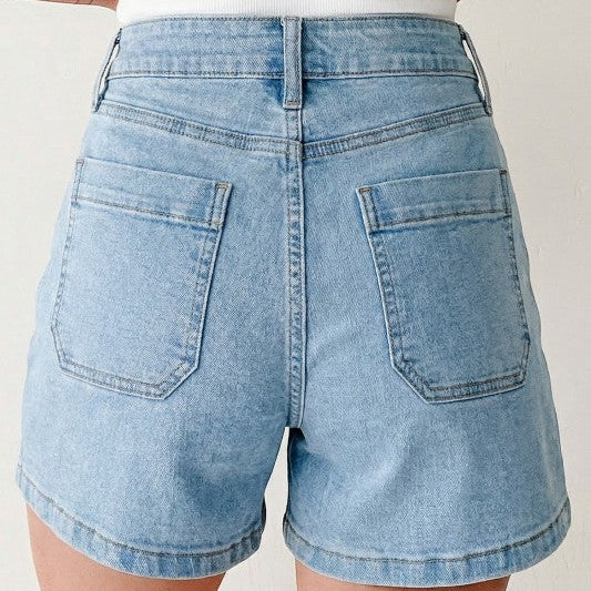 Patch Pocket Denim Shorts