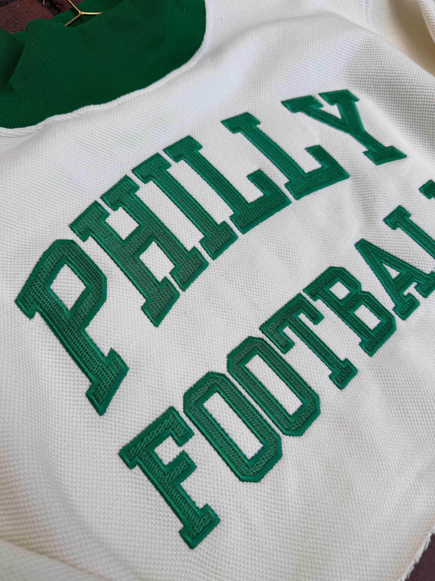 Philly Football Mock Neck Waffle Crop