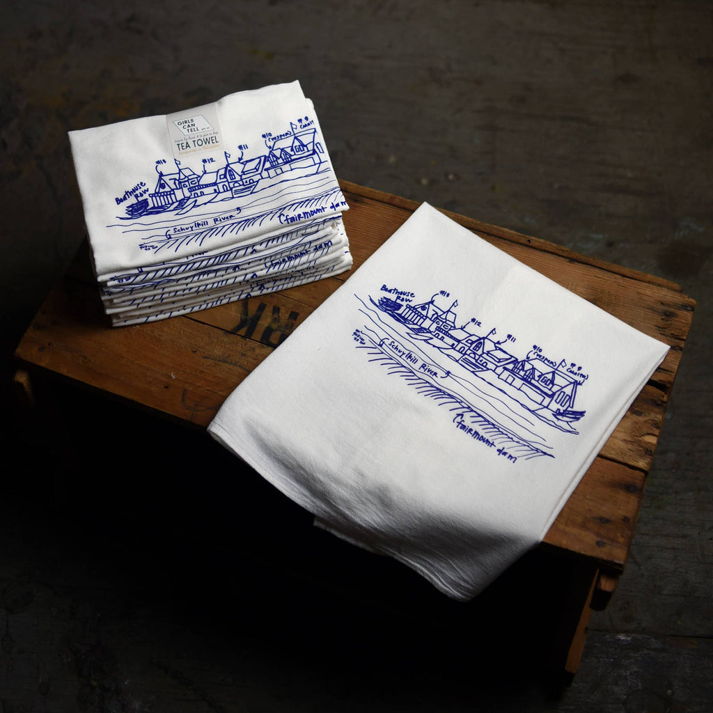 Boathouse Row Tea Towel