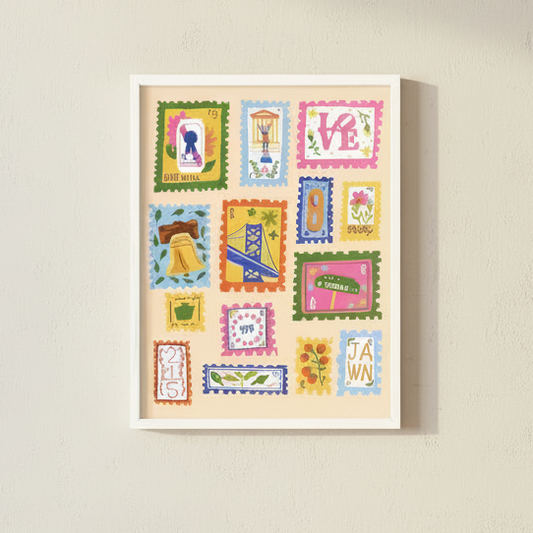 Philadelphia Neighborhood Stamp Art Print