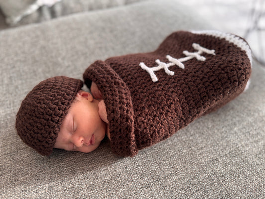 Handmade Knit Football Cocoon