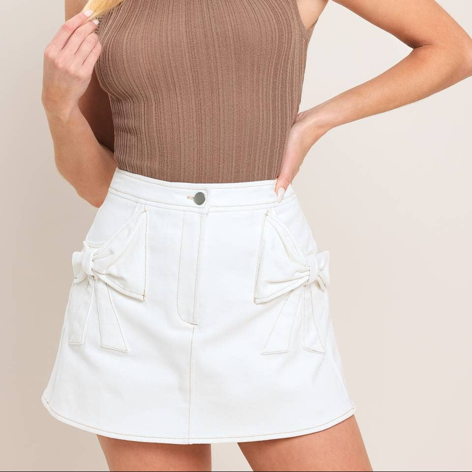 White Bow Skort