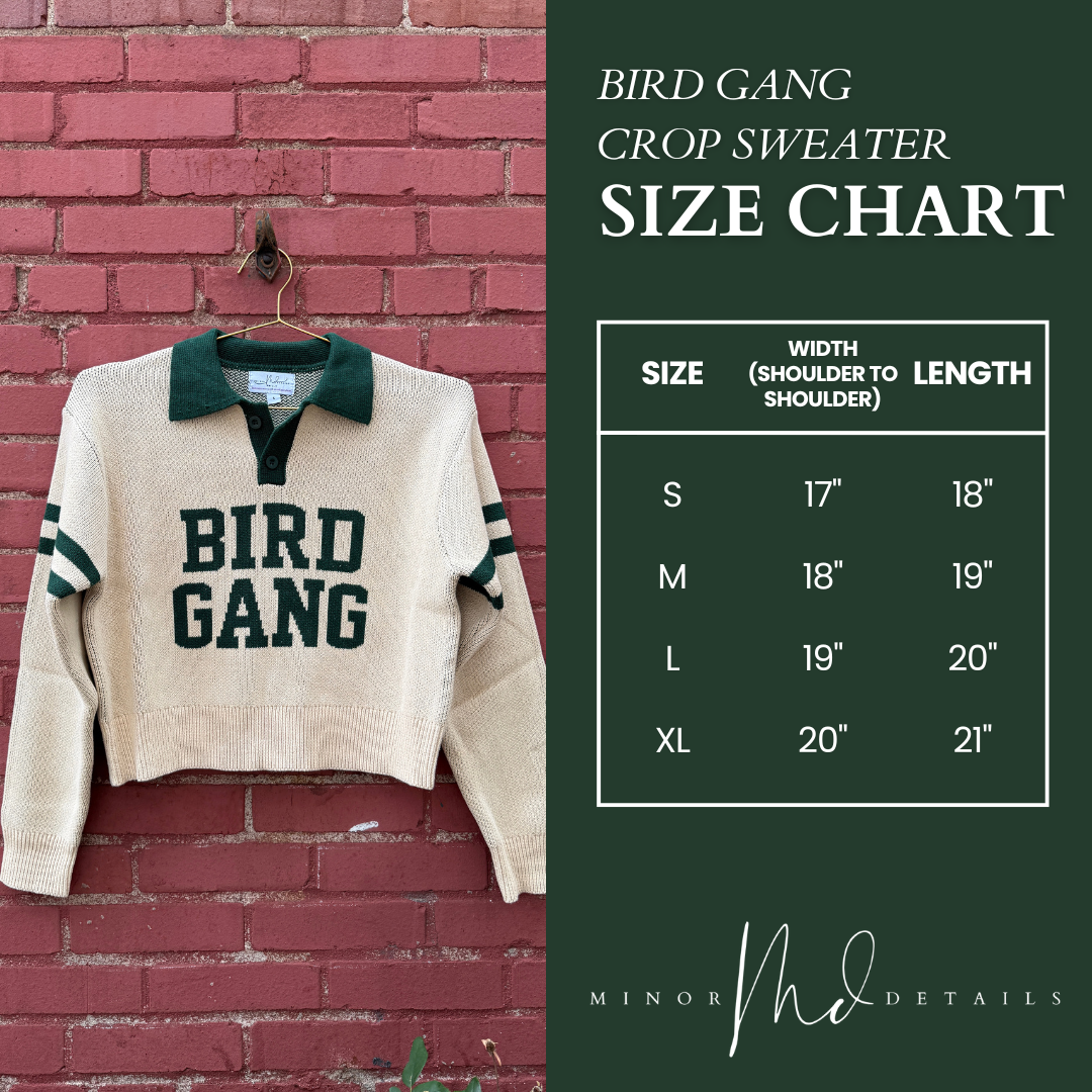 Bird Gang Knit Crop Sweater