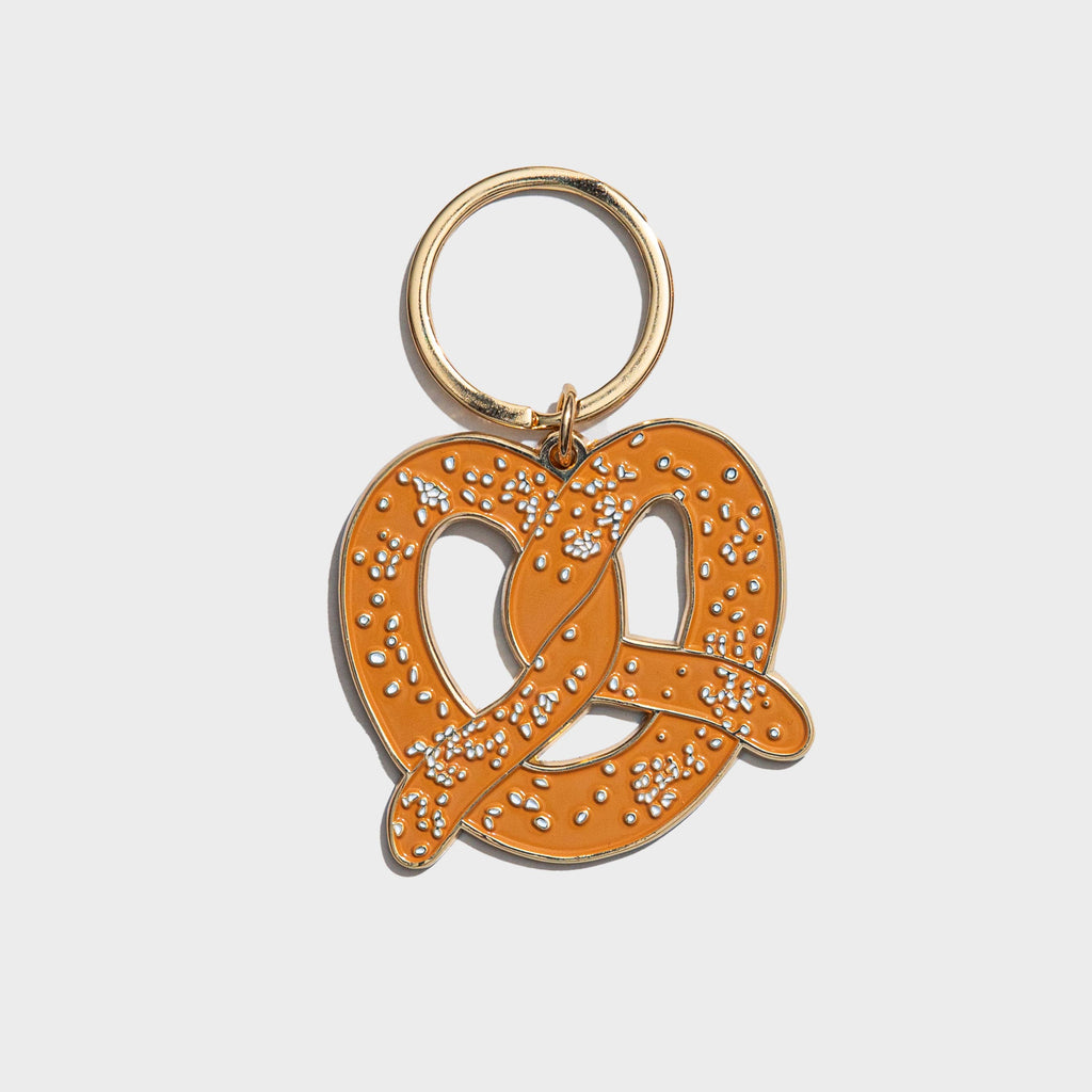 Soft Pretzel Enamel Keychain/Bag Charm