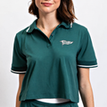 Green Philly Pennant Polo Crop Shirt