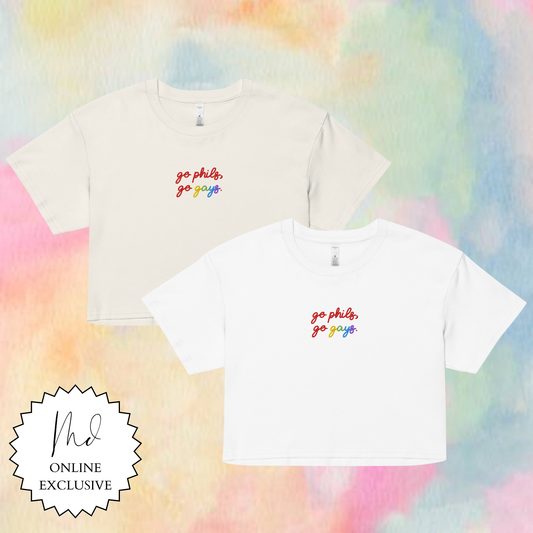 Go Phils, Go Gays Embroidered Crop Top