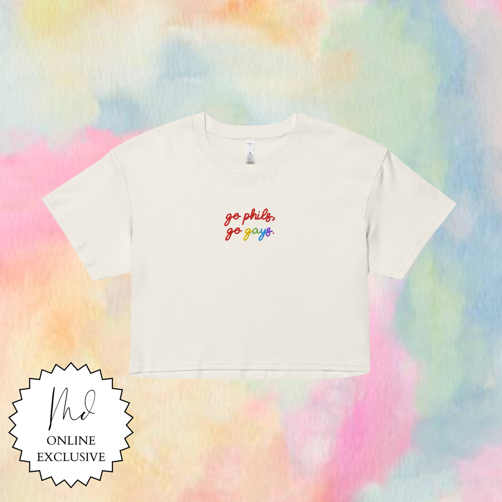 Go Phils, Go Gays Embroidered Crop Top