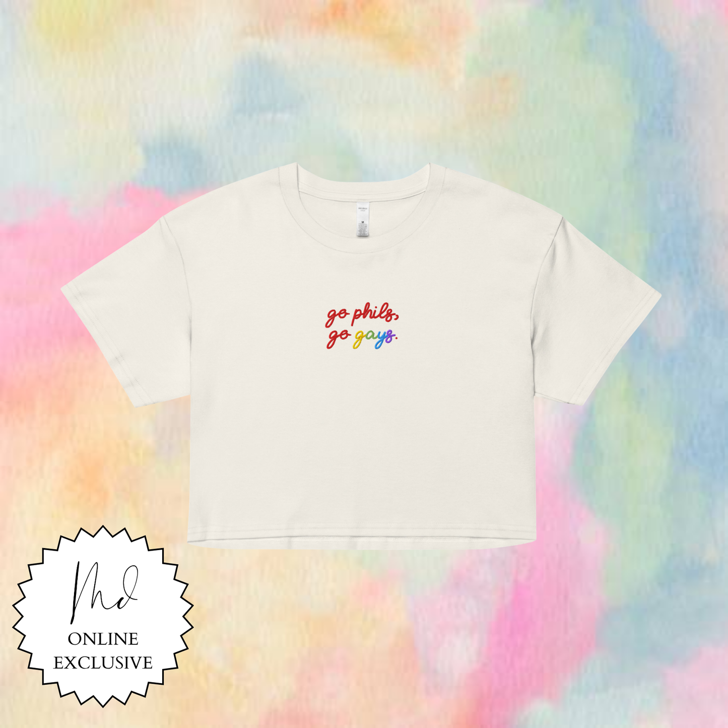 Go Phils, Go Gays Embroidered Crop Top