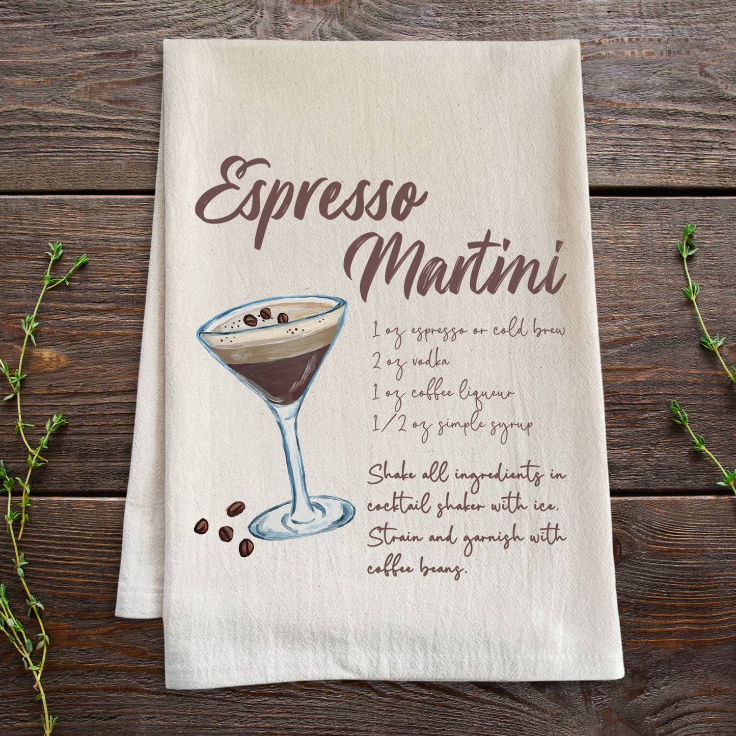 Espresso Martini Recipe Tea Towel