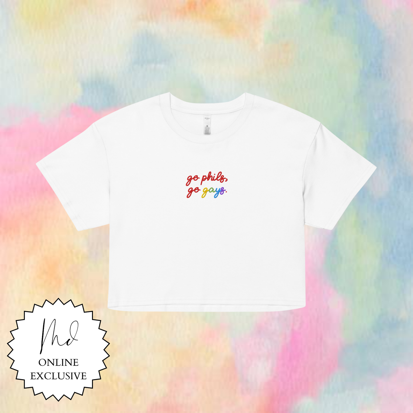 Go Phils, Go Gays Embroidered Crop Top
