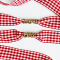 Game Day Gingham Shoe Lace Charm Set - Red & Green