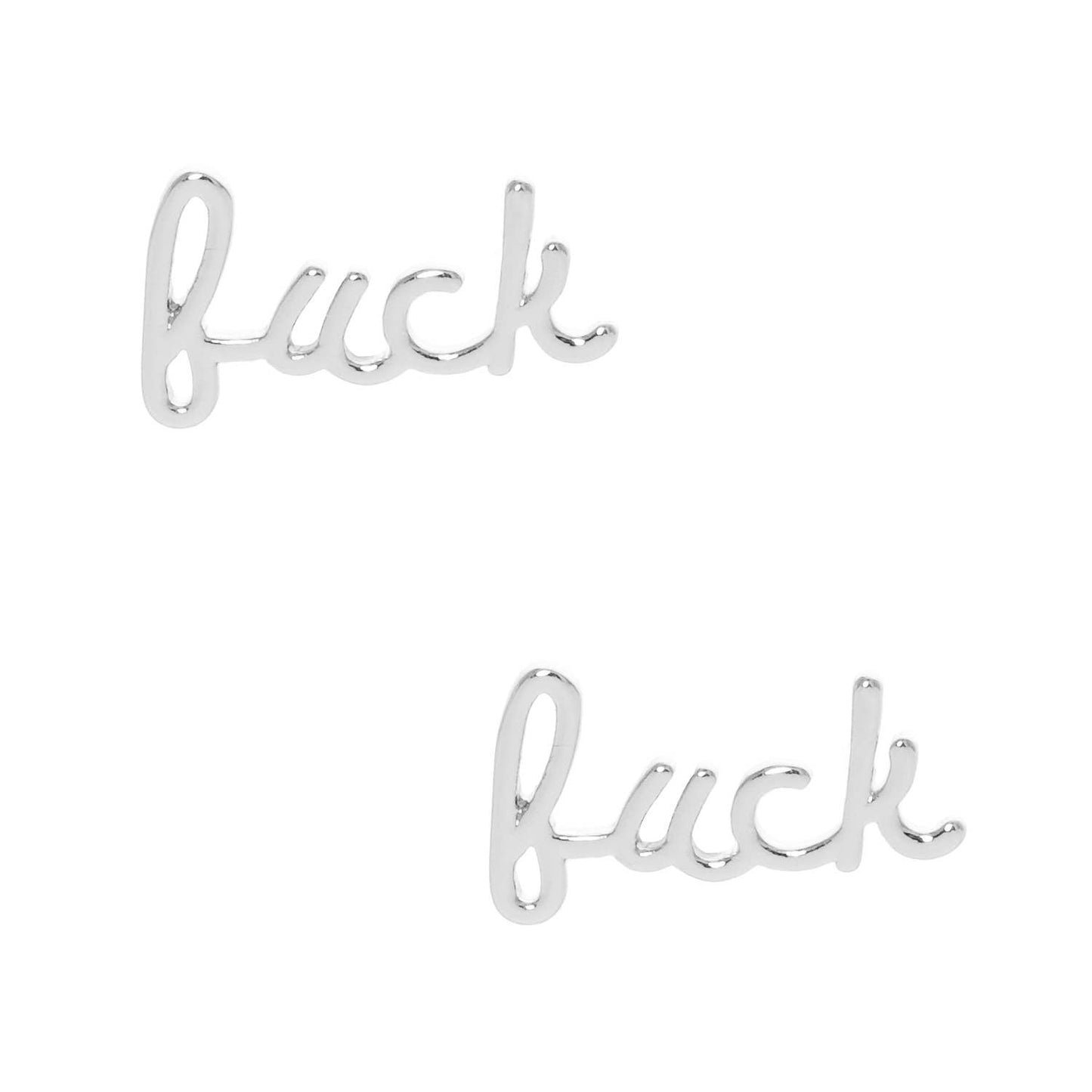 Fuck Silver Earrings