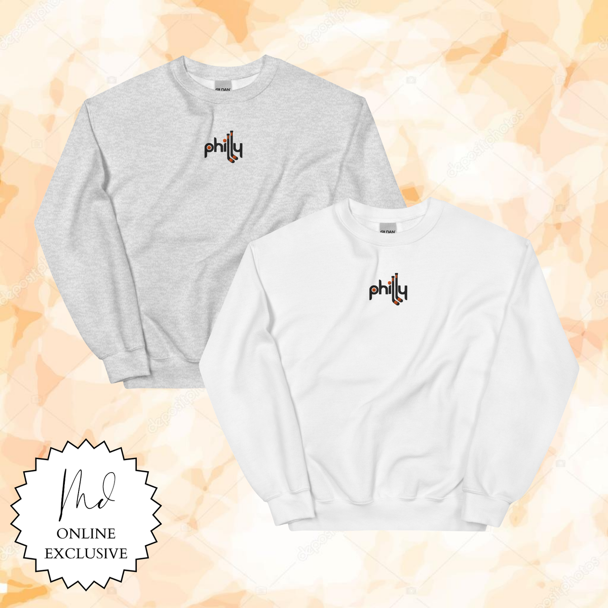Embroidered Philly Hockey Stick Crewneck