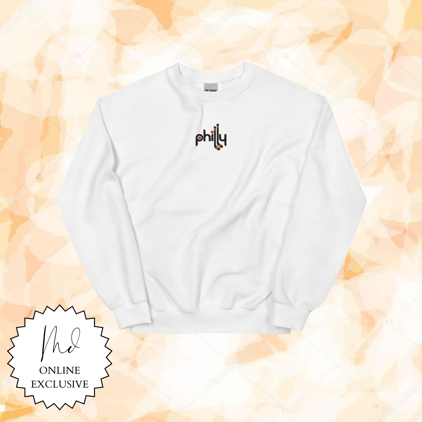 Embroidered Philly Hockey Stick Crewneck