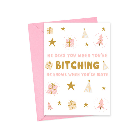 Bitching Santa Christmas Card