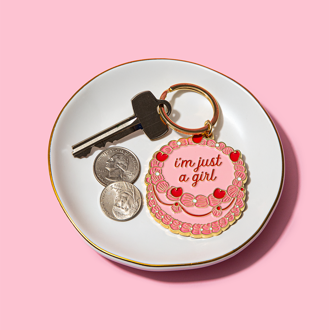 Just A Girl Vintage Cake Keychain Bag Charm