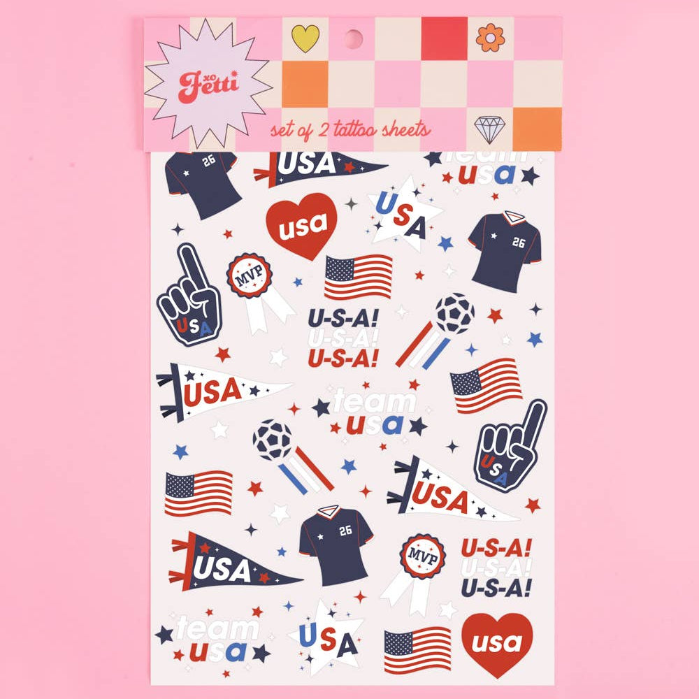 World Cup USA Soccer Temporary Tattoos