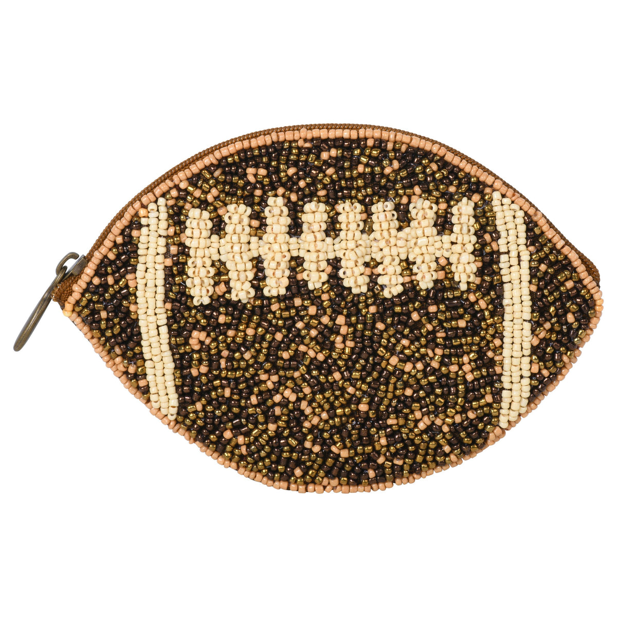 Beaded Football Zipper Pouch