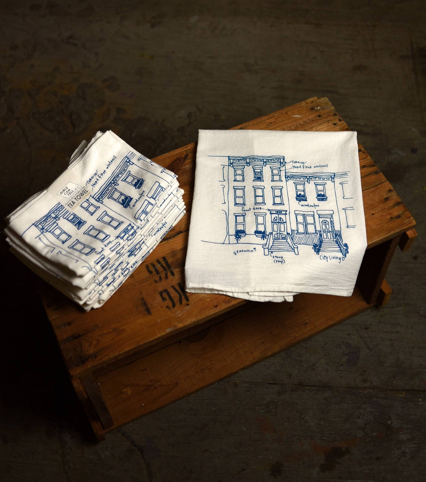 Philly Rowhouses Tea Towel